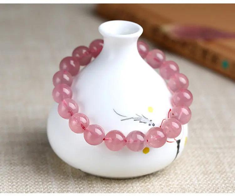 Natural Crystal Madagascar Pink Quartz Bracelet (5A/ 7A Grade) - My Vibe Finder