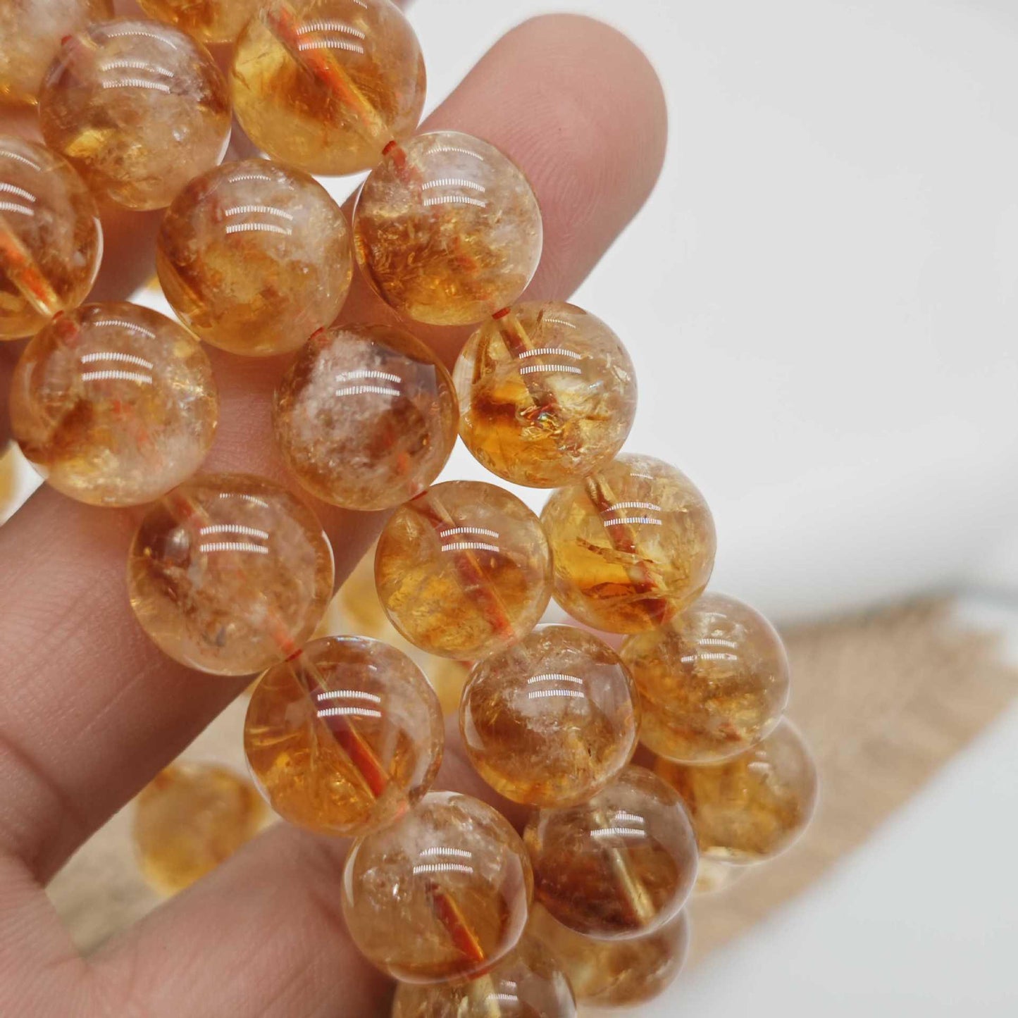 Natural Yellow Hair Crystal Bracelet (Citrine)