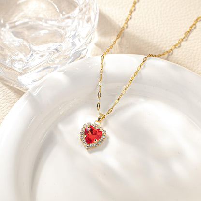 Heart-Shaped 12 Birthstone Necklace - My Vibe Finder