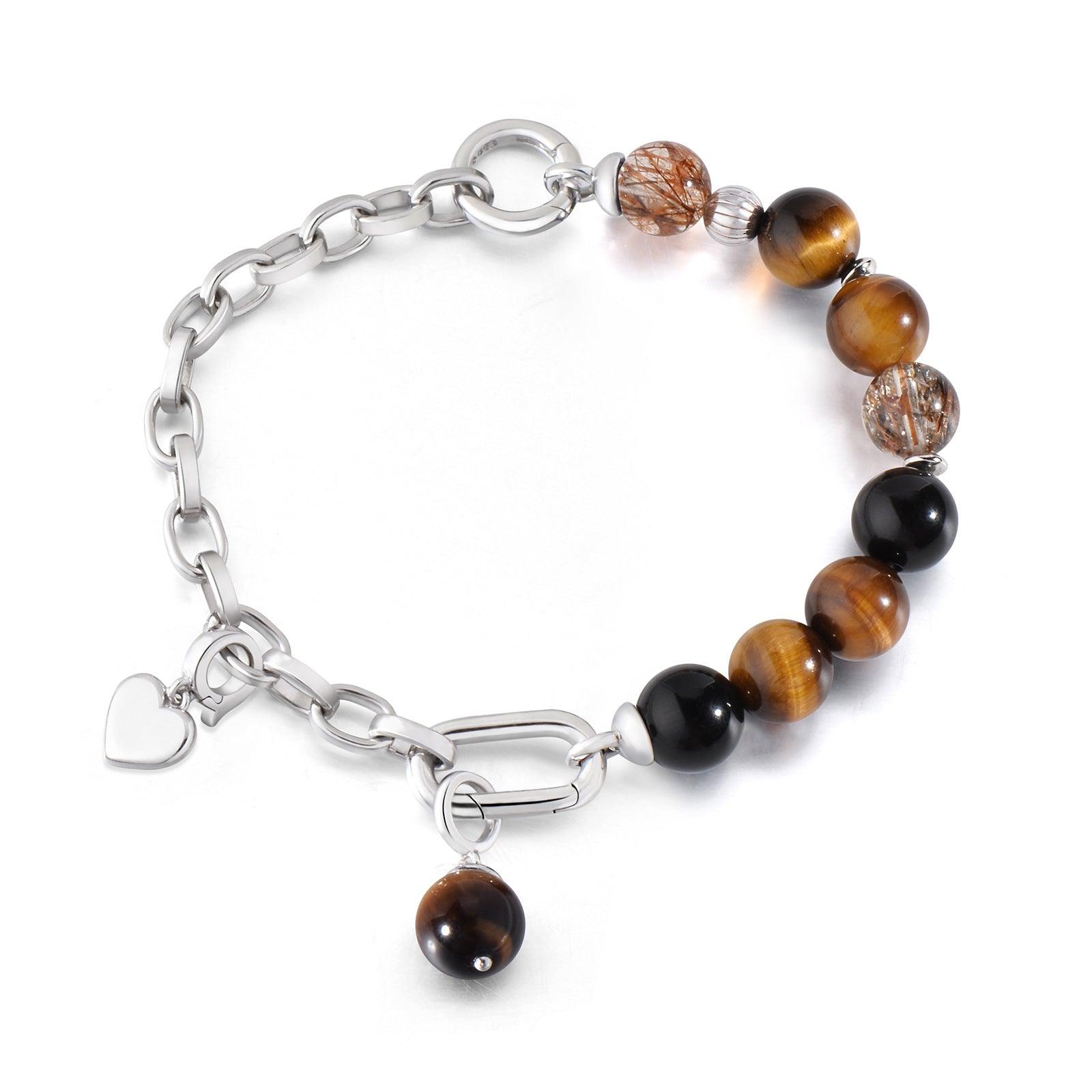 [Original Design] Fashion Style Natural Tiger's Eye Black Gold Super Bracelet