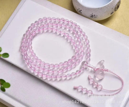 Multi-loop Natural Rose Quartz Bracelet (Three loops) - My Vibe Finder