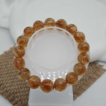 Natural Yellow Hair Crystal Bracelet (Citrine)