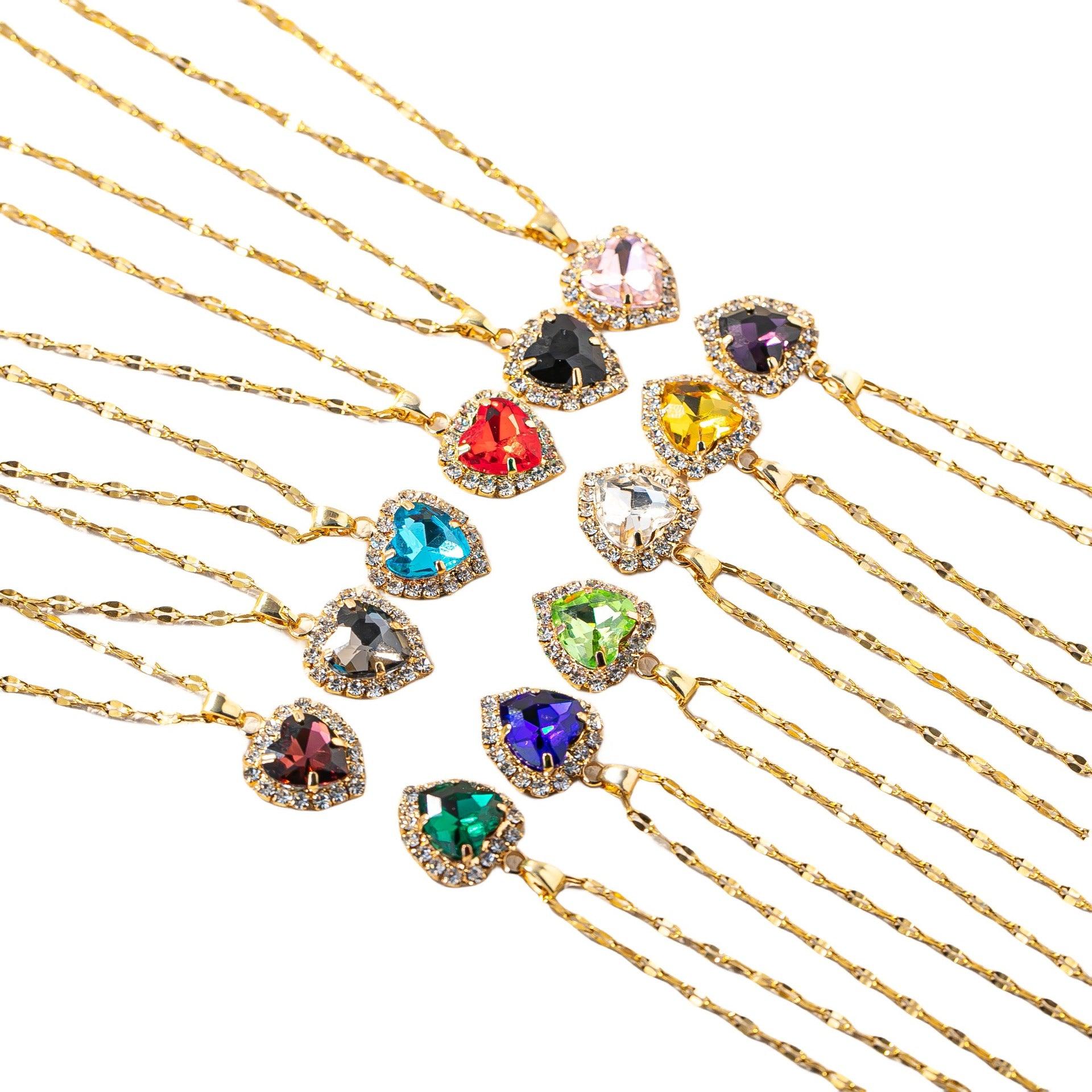 Heart-Shaped 12 Birthstone Necklace - My Vibe Finder