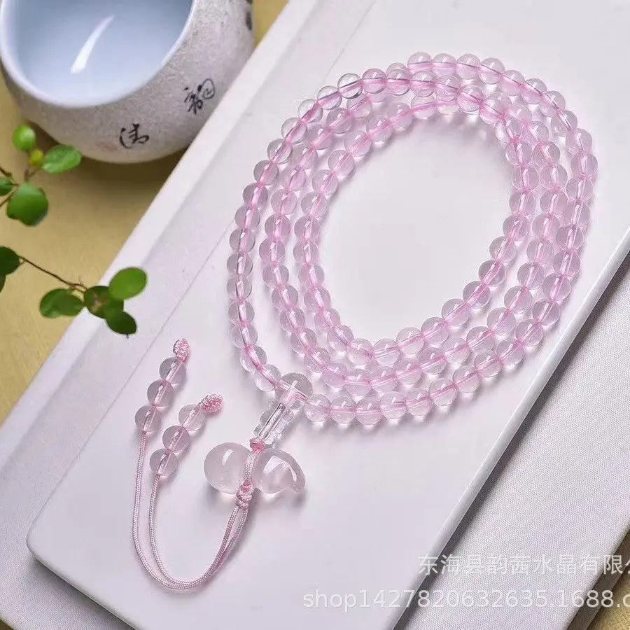 Multi-loop Natural Rose Quartz Bracelet (Three loops) - My Vibe Finder