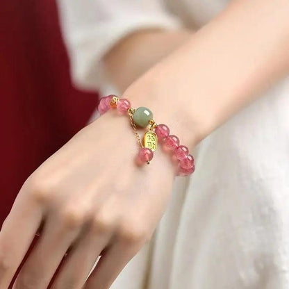 Natural Strawberry Crystal Bracelet - My Vibe Finder