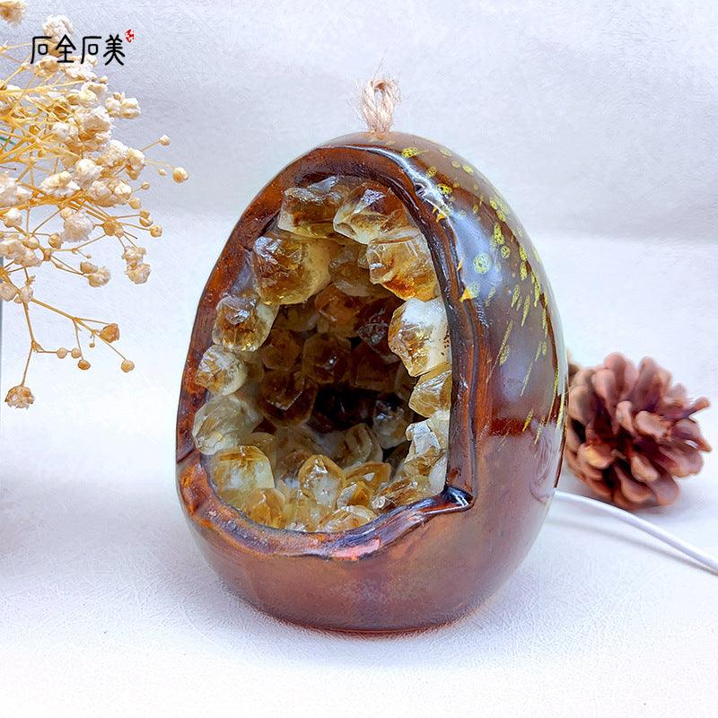 Natural Yellow Amethyst Degaussing Cave Night Light - My Vibe Finder