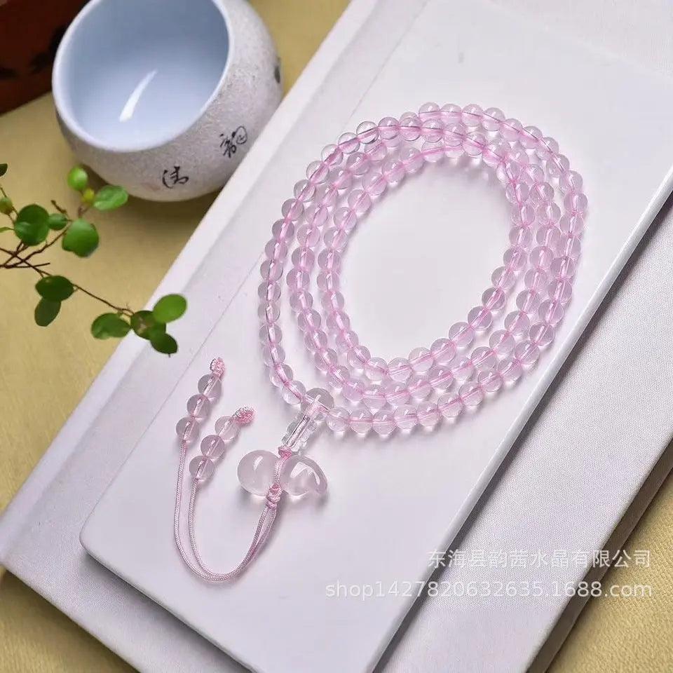 Multi-loop Natural Rose Quartz Bracelet (Three loops) - My Vibe Finder