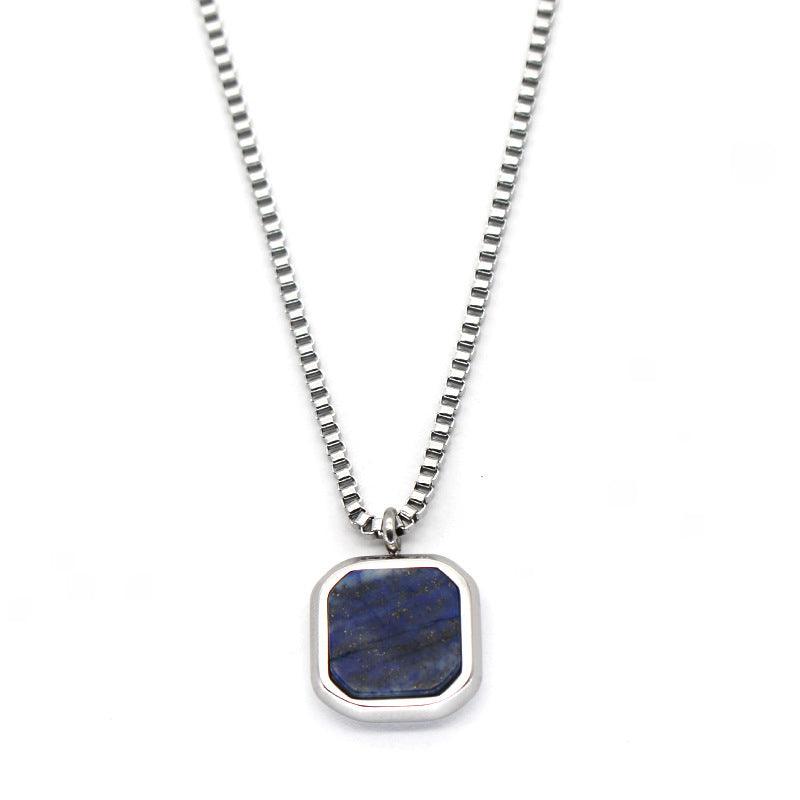 Geometry Lapis Lazuli Women's Necklace (Gold/ Steel chain) - My Vibe Finder