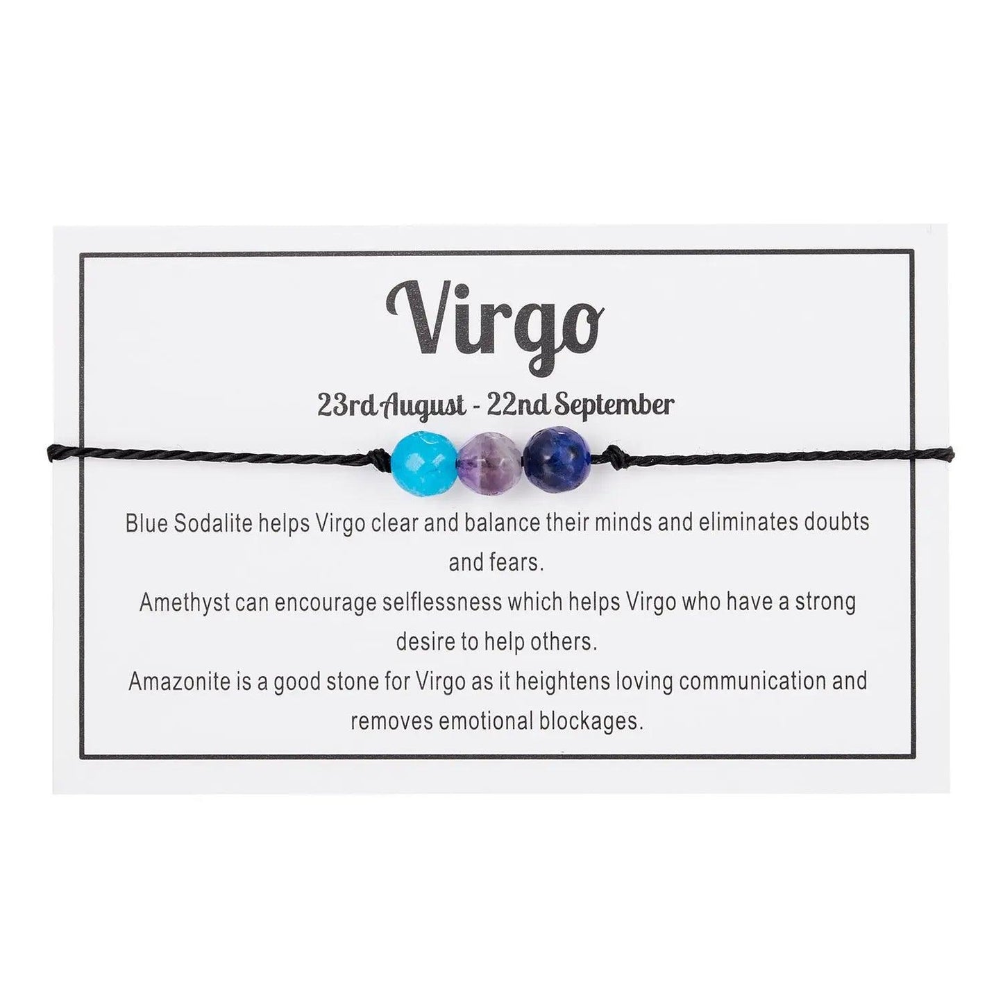 Zodiac Sign Facet Stone Woven Bracelet - My Vibe Finder