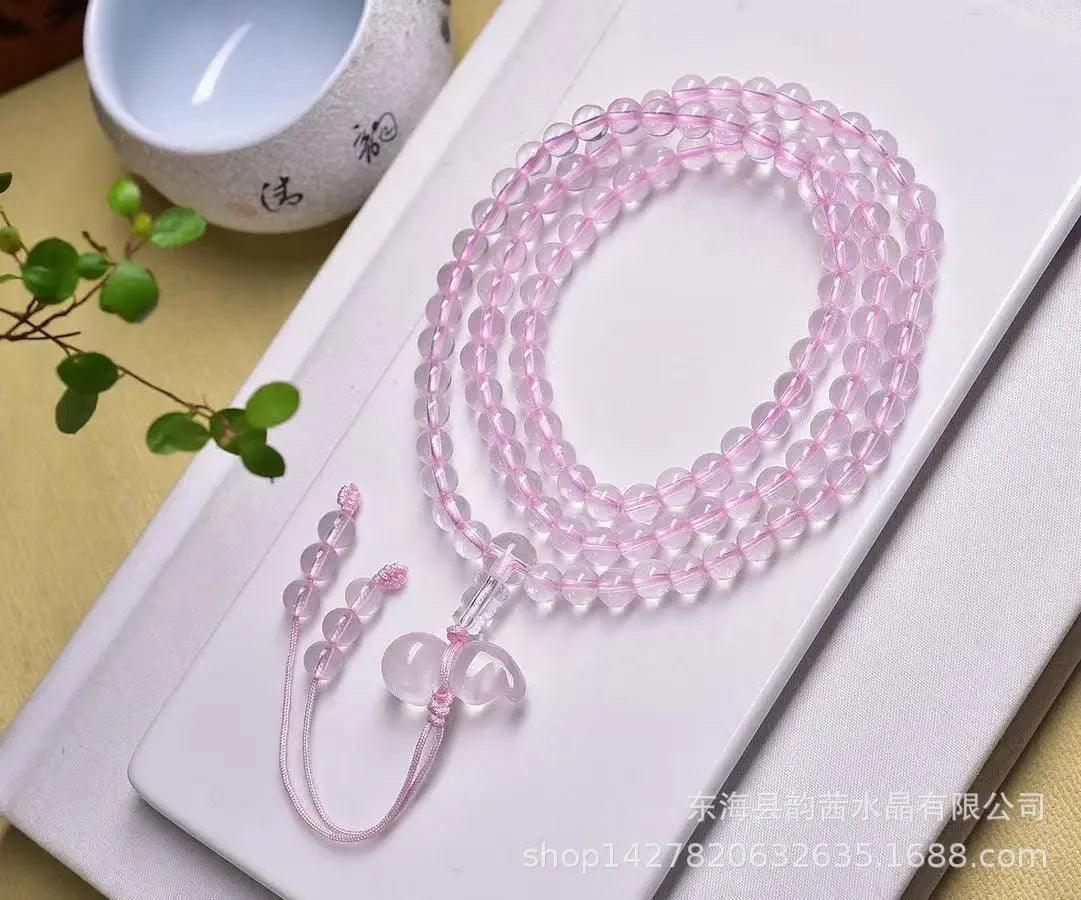 Multi-loop Natural Rose Quartz Bracelet (Three loops) - My Vibe Finder