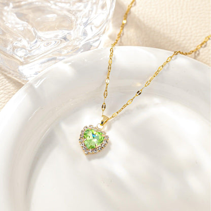 Heart-Shaped 12 Birthstone Necklace - My Vibe Finder