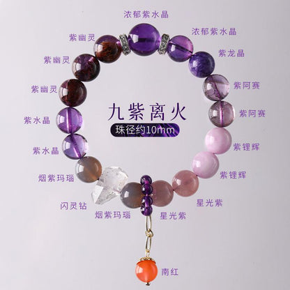 [Customized 7 Styles] Nine Purple Li Fire Crystal Bracelet - My Vibe Finder