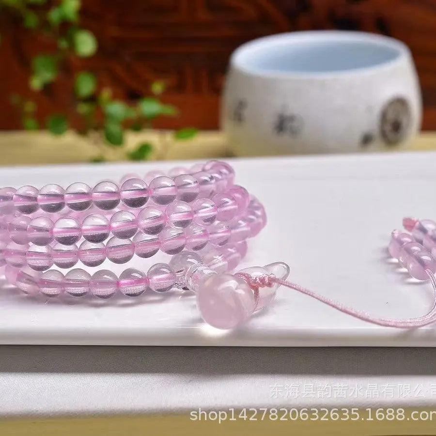 Multi-loop Natural Rose Quartz Bracelet (Three loops) - My Vibe Finder