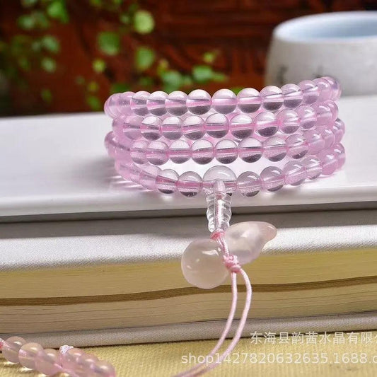 Multi-loop Natural Rose Quartz Bracelet (Three loops) - My Vibe Finder