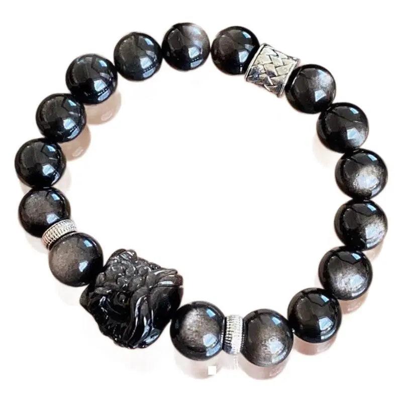 Natural Silver Obsidian Bracelet - My Vibe Finder