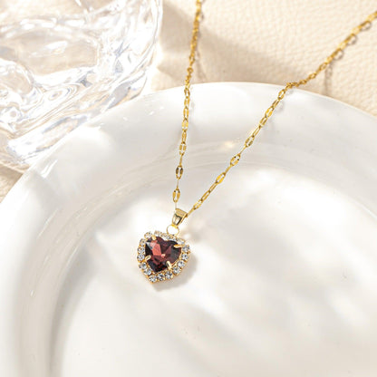 Heart-Shaped 12 Birthstone Necklace - My Vibe Finder