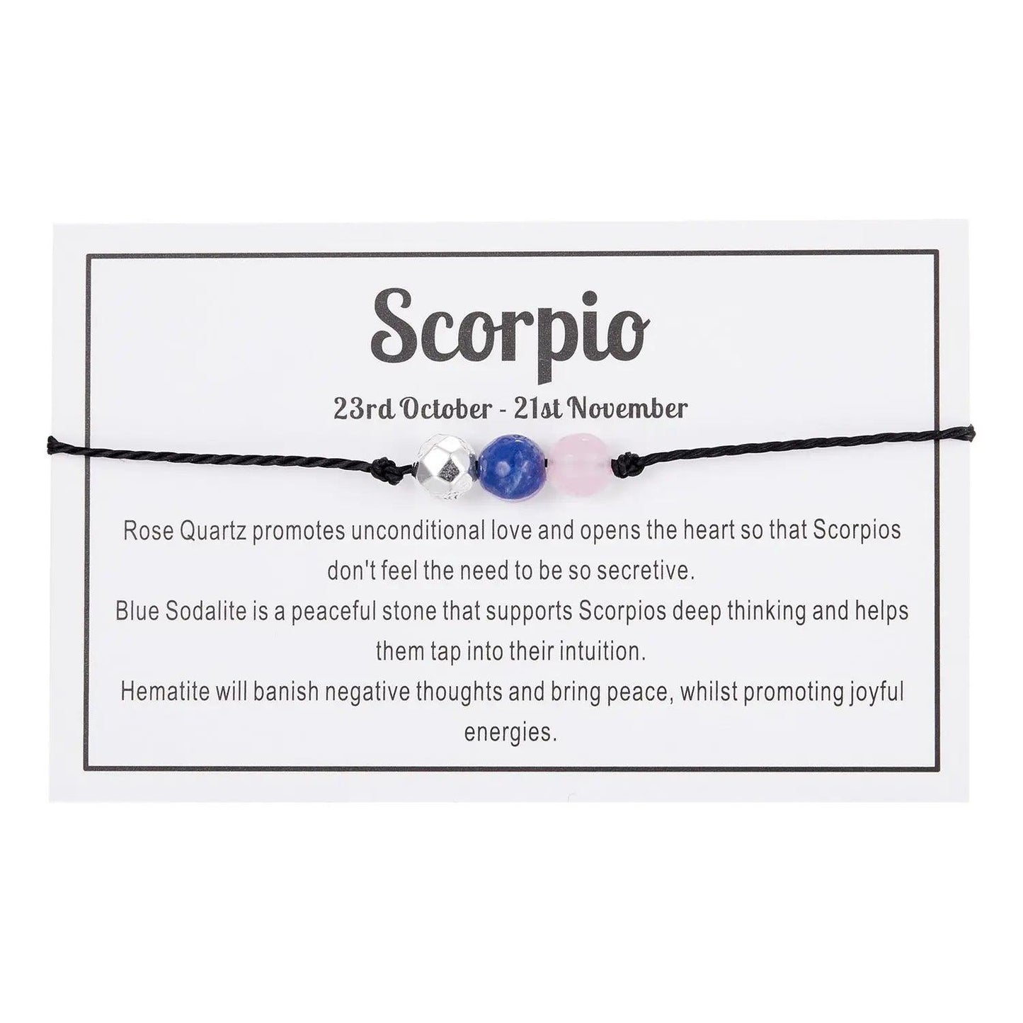 Zodiac Sign Facet Stone Woven Bracelet - My Vibe Finder