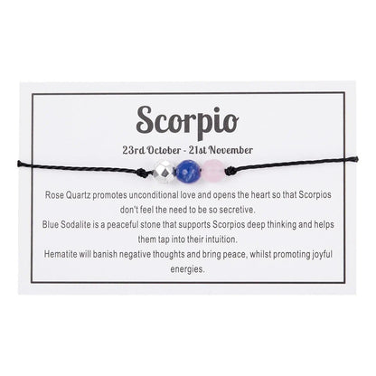 Zodiac Sign Facet Stone Woven Bracelet - My Vibe Finder